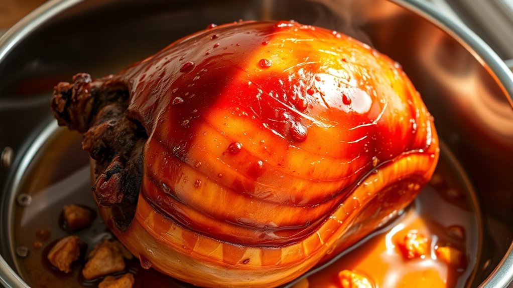 cooking ham in roaster