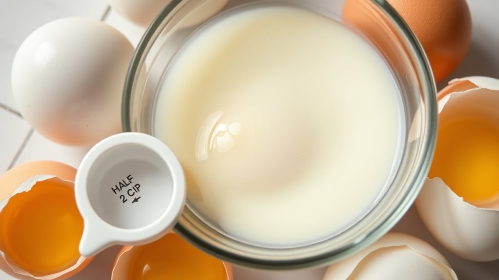 eggs needed for half cup