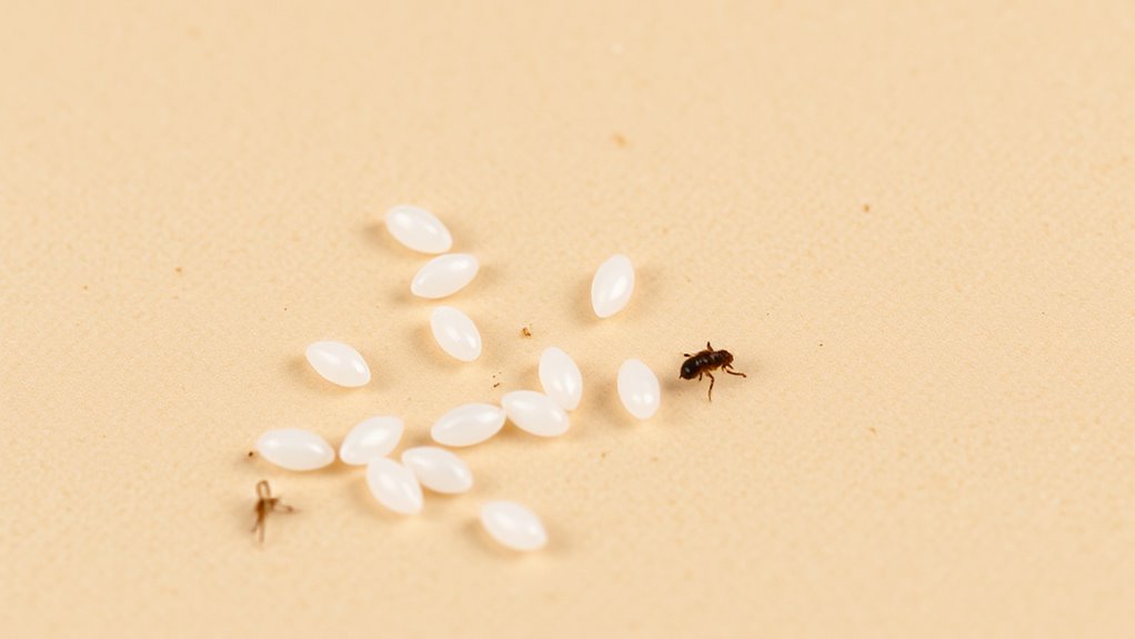 tiny white flea eggs